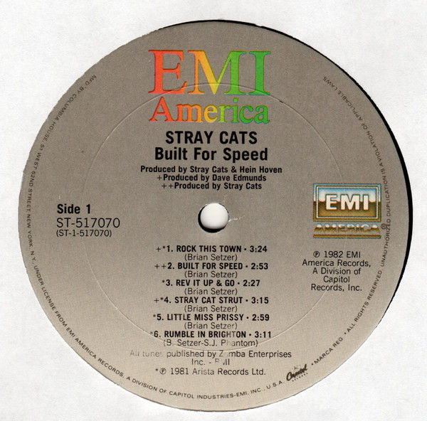Thumbnail: Stray Cats - Built For Speed (LP, Album, Comp, Club, Car) Very Good Plus (VG+), 