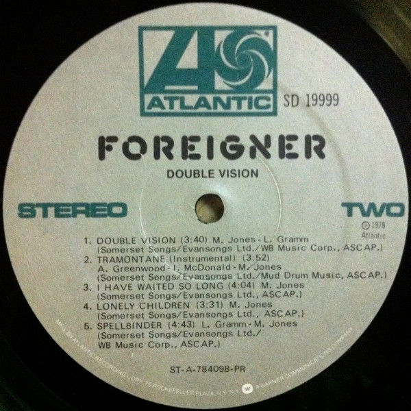 Thumbnail: Foreigner - Double Vision (LP, Album, PR ) Very Good Plus (VG+), Very Good Plus 