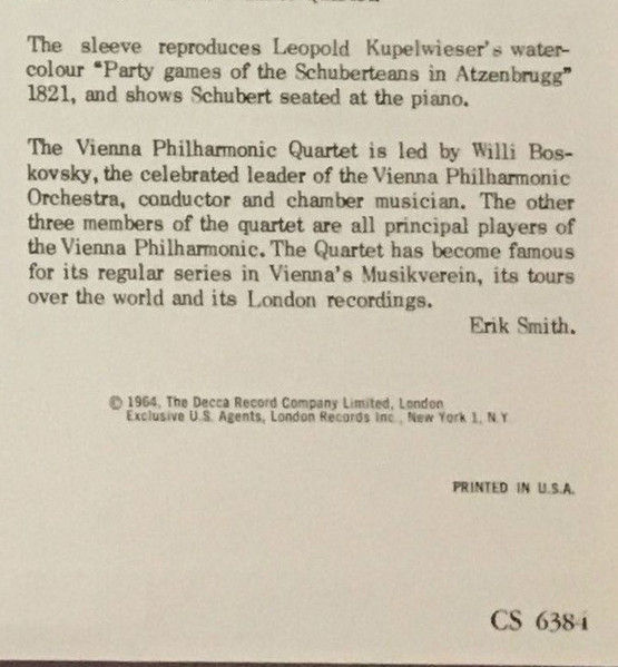 Thumbnail: Franz Schubert / Wiener Philharmonisches Streichquartett - Quartet In D Minor 'D