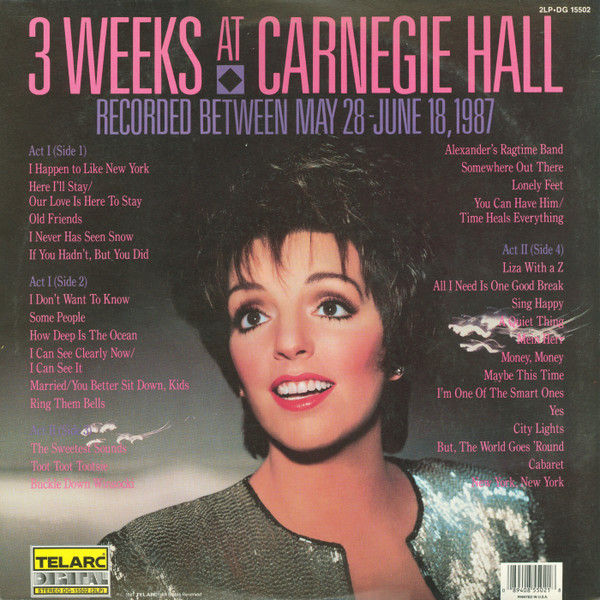 Thumbnail: Liza Minnelli - Liza Minnelli At Carnegie Hall (2xLP, Album) Fair (F), Very Good
