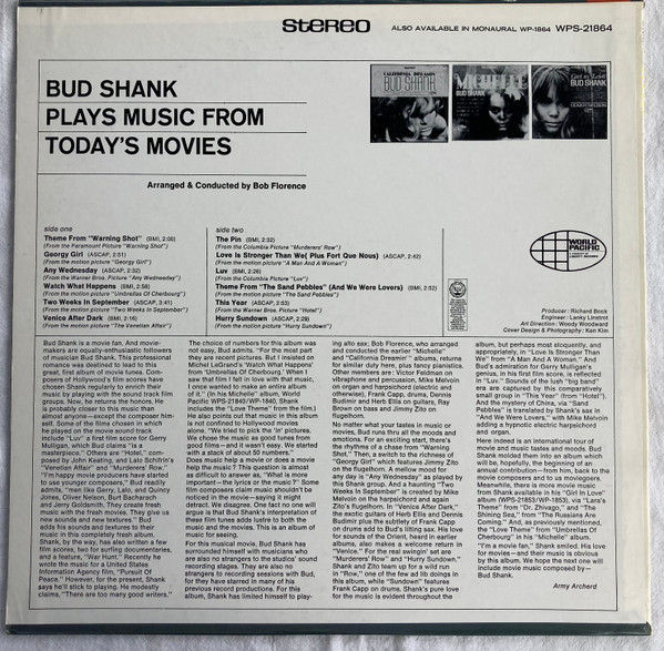 Thumbnail: Bud Shank - Bud Shank Plays Music From Today's Movies (LP, Album) Near Mint (NM 