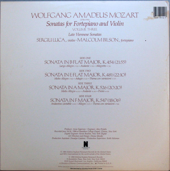 Thumbnail: Wolfgang Amadeus Mozart - Malcolm Bilson, Sergiu Luca - Sonatas For Fortepiano A