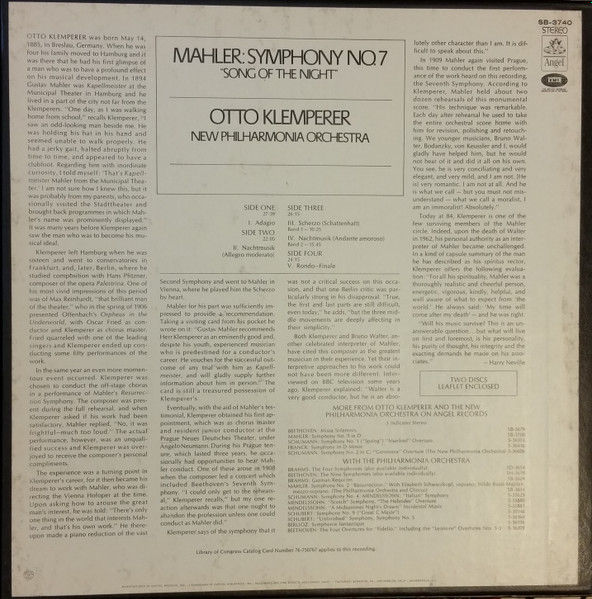 Thumbnail: Gustav Mahler, Otto Klemperer, New Philharmonia Orchestra - Symphony No. 7 "Song