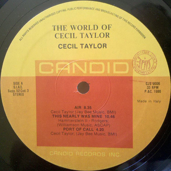 Thumbnail: Cecil Taylor - The World Of Cecil Taylor (LP, Album, RE) Very Good Plus (VG+), V