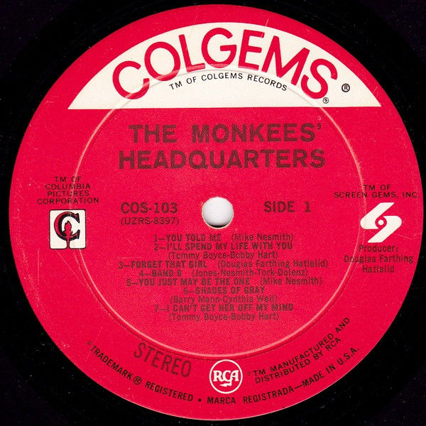 Thumbnail: The Monkees - Headquarters (LP, Album, Ind) Very Good Plus (VG+), Very Good Plus