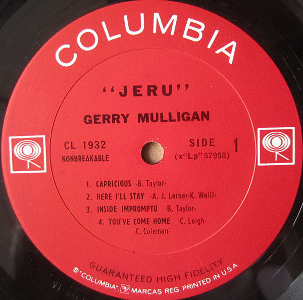 Thumbnail: Gerry Mulligan - Jeru (LP, Album, Mono) Very Good Plus (VG+), Very Good Plus (VG