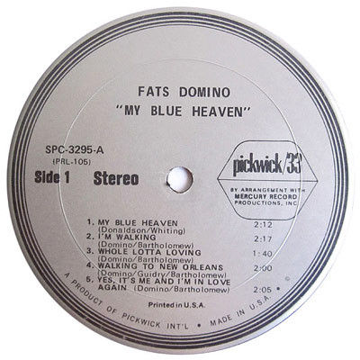 Thumbnail: Fats Domino - My Blue Heaven (LP, Album, RE) Very Good Plus (VG+), Very Good Plu