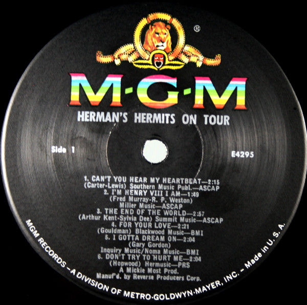 Thumbnail: Herman's Hermits - Their Second Album! Herman's Hermits On Tour (LP, Album, Mono