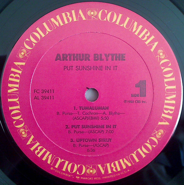 Thumbnail: Arthur Blythe - Put Sunshine In It (LP, Album) Very Good Plus (VG+), Very Good P