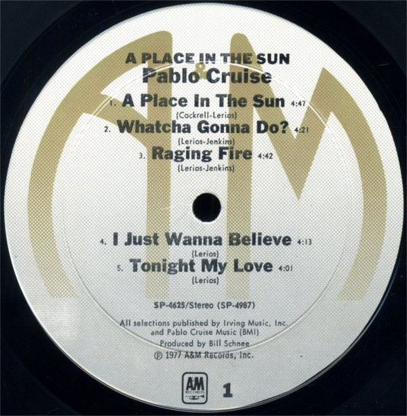 Thumbnail: Pablo Cruise - A Place In The Sun (LP, Album, Ter) Very Good Plus (VG+), Near Mi