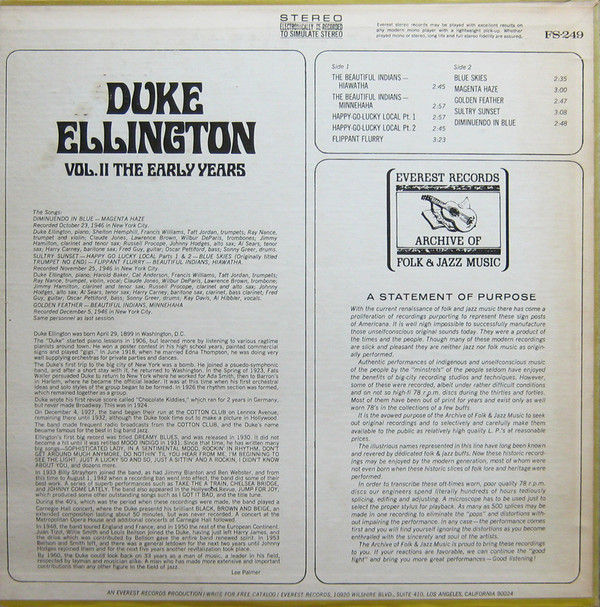 Thumbnail: Duke Ellington - Vol. II. The Early Years (LP, Comp) Mint (M), Near Mint (NM or 