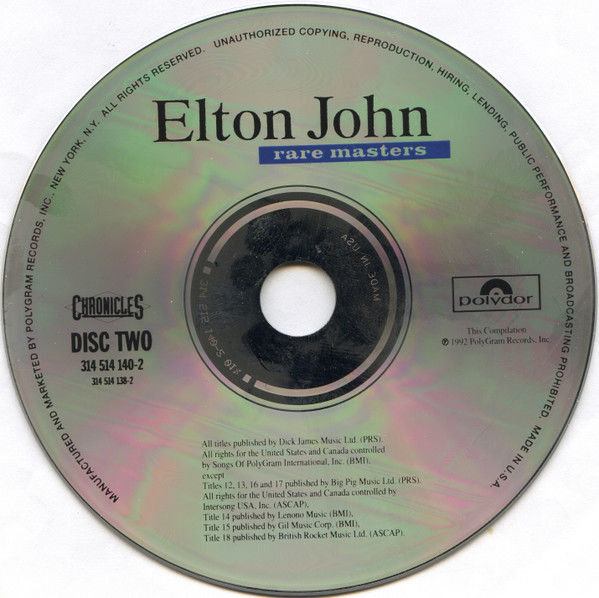 Thumbnail: Elton John - Rare Masters (2xCD, Comp, RM) Near Mint (NM or M-), Very Good Plus 
