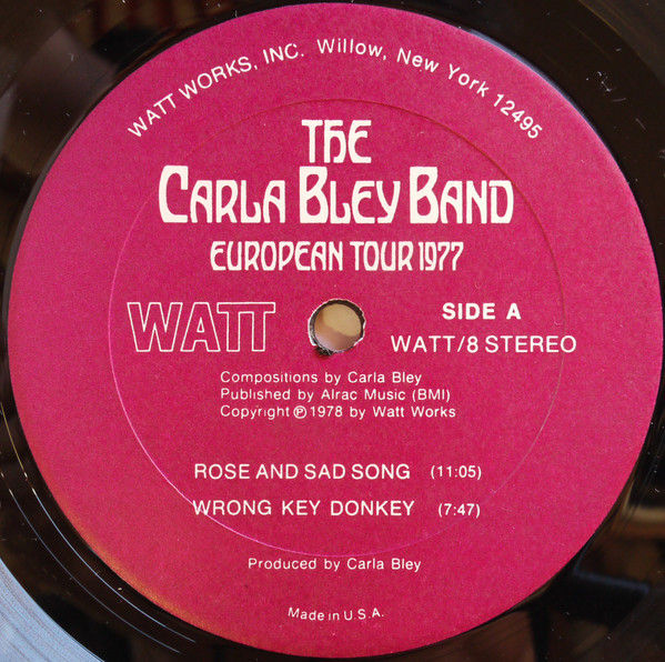 Thumbnail: The Carla Bley Band - European Tour 1977 (LP, Album, Gat) Very Good Plus (VG+), 