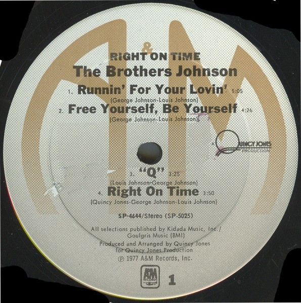 Thumbnail: Brothers Johnson - Right On Time (LP, Album, Ter) Very Good Plus (VG+), Very Goo