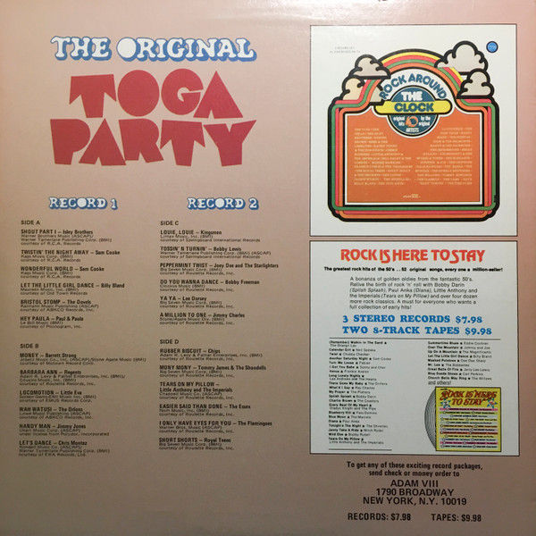 Thumbnail: Various - The Original Toga Party (2xLP, Comp) Very Good Plus (VG+), Very Good P