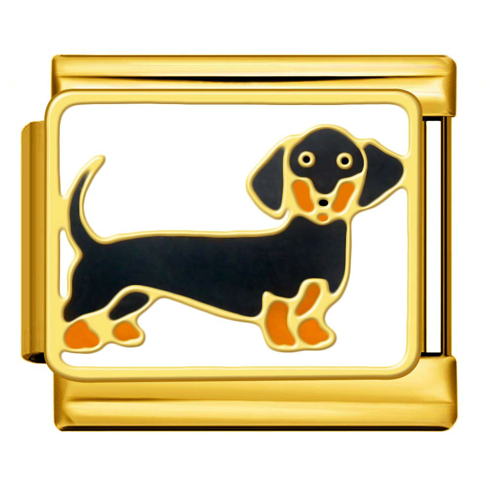 Black Dog gold charm - ICJ321