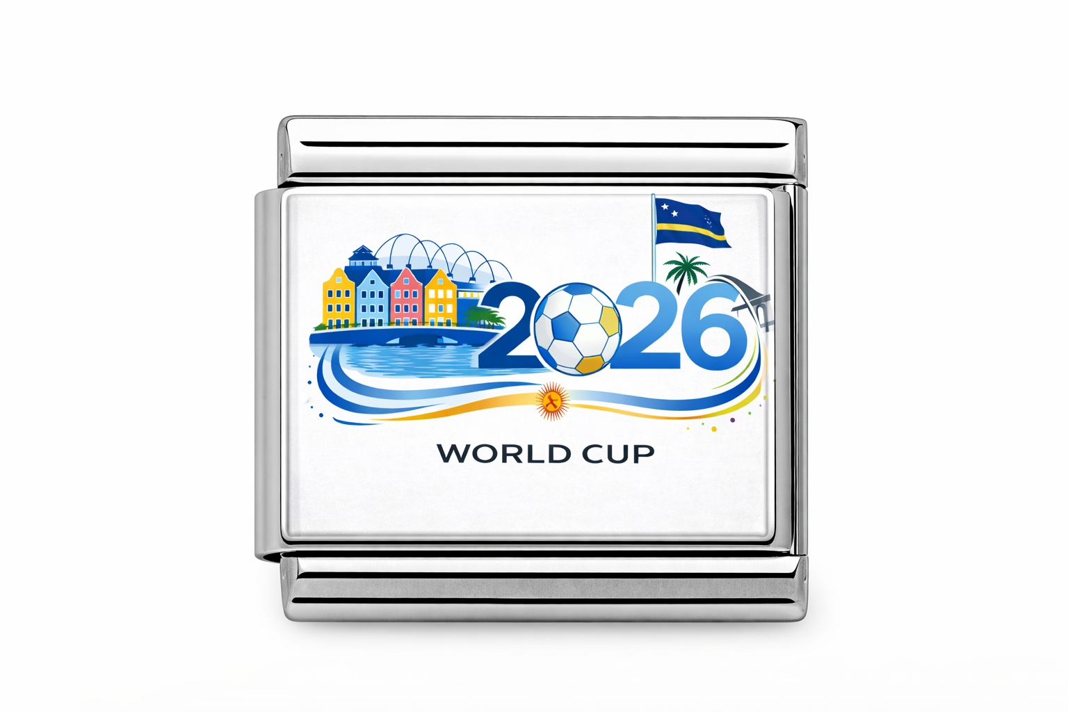 WC 2026 Curacao symbol- Silver & gold