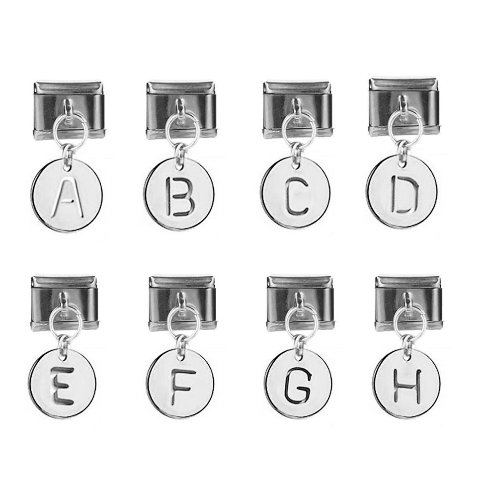 Thumbnail: Letter round silver pendant