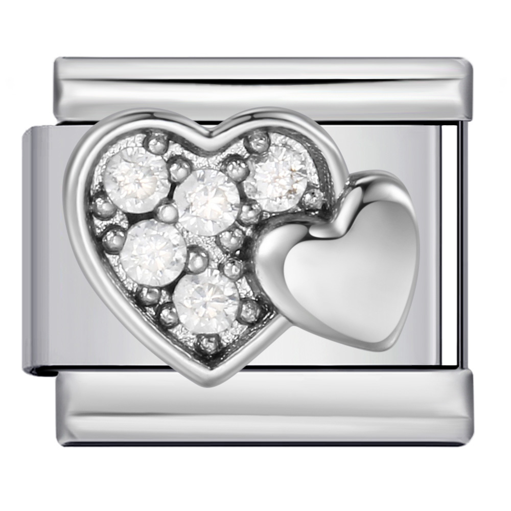 Silver heart diamond