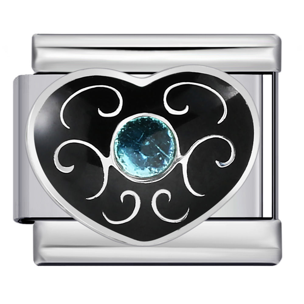 Black heart with blue