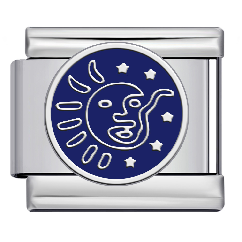 Blue Sun and Moon - Silver & gold