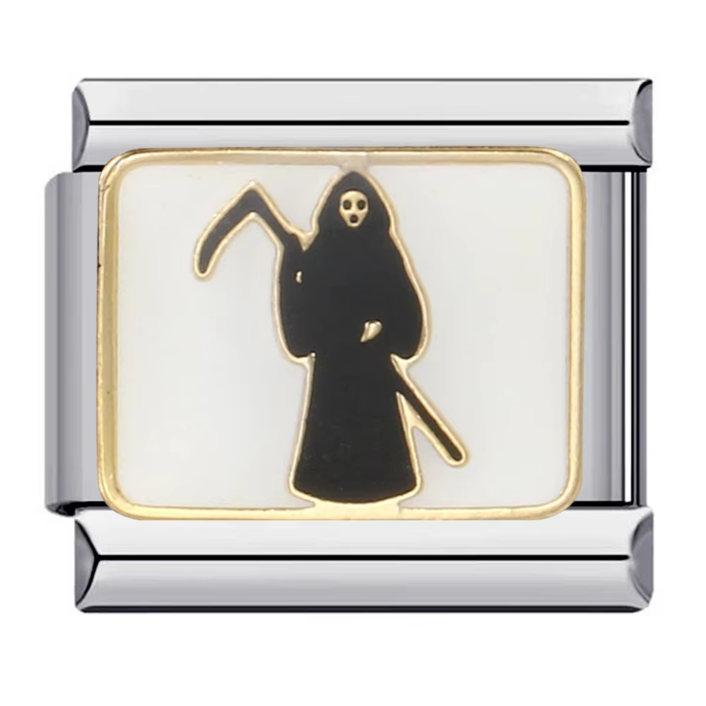 Black grim Reaper white background