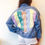 Thumbnail: {Hers} Rainbow heart + name personalized denim jacket