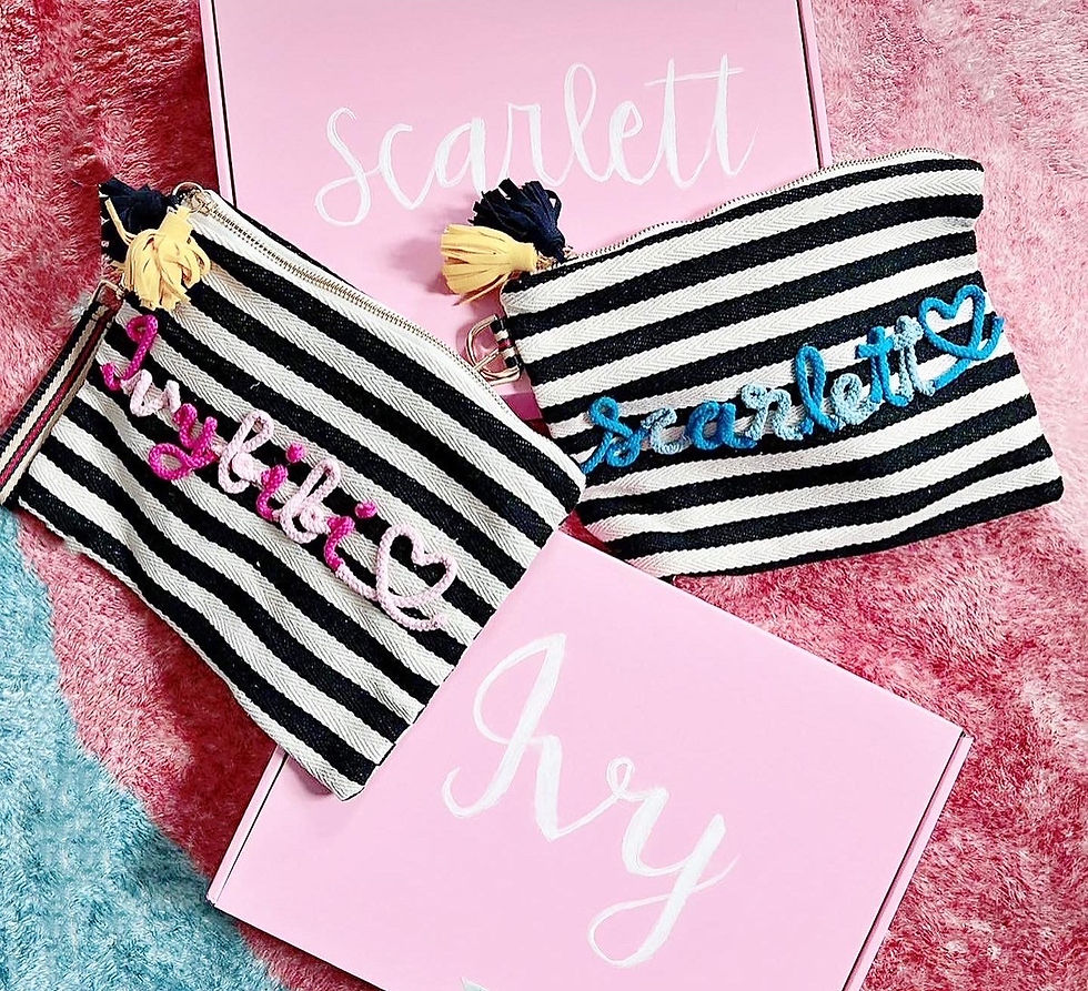 Thumbnail: Personalised name stripes pouch 