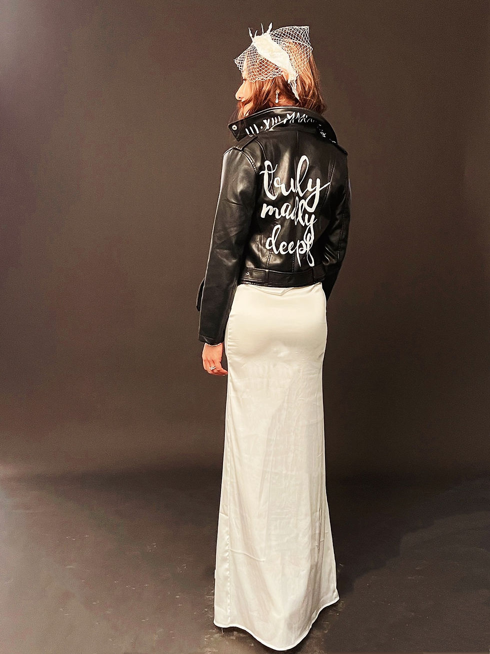 Thumbnail: 👰🏻‍♀️Bridal wedding jacket - faux leather biker 