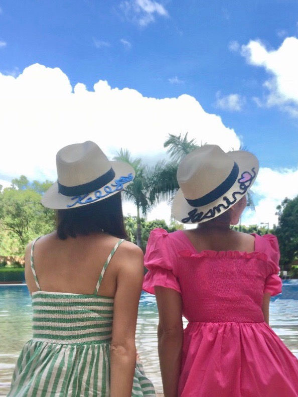 Thumbnail: {Straw Hat} Personalised name in black 