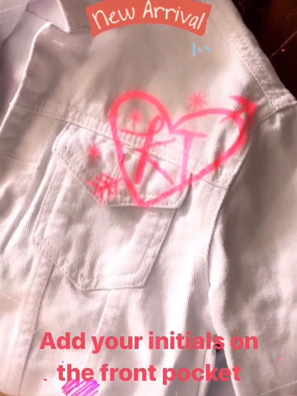 Thumbnail: {Hers} Personalised Cupid’s White Denim Jacket 