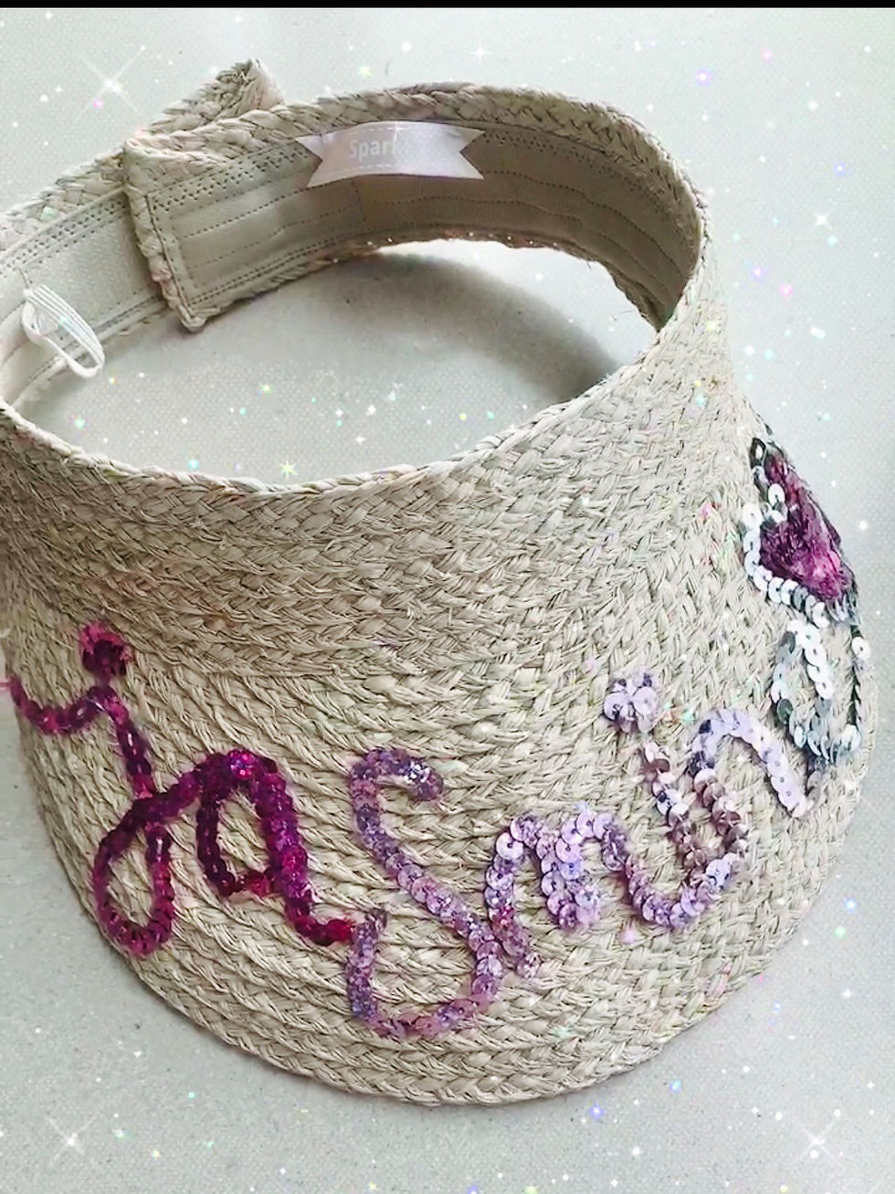 Thumbnail: {Visor} Personalised straw visor - beige 