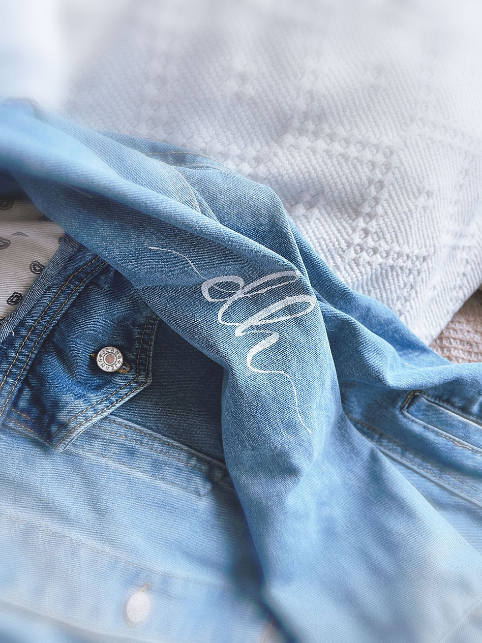 Thumbnail: {His/Hers} Patch Work Personalized Denim Jacket