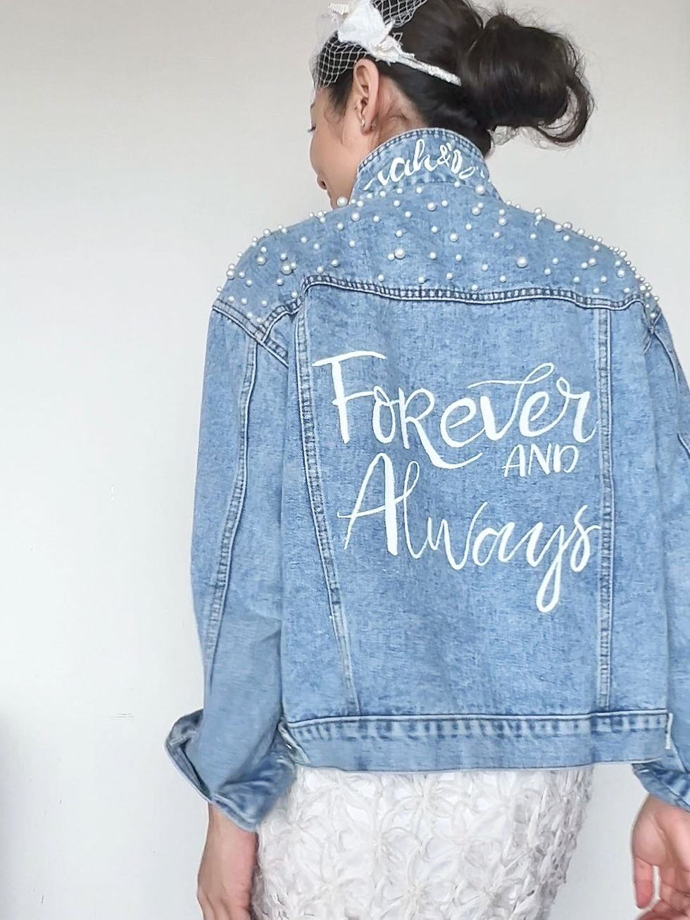 Thumbnail: 👰🏼‍♀️Bridal Pearl Personalized Denim Jacket