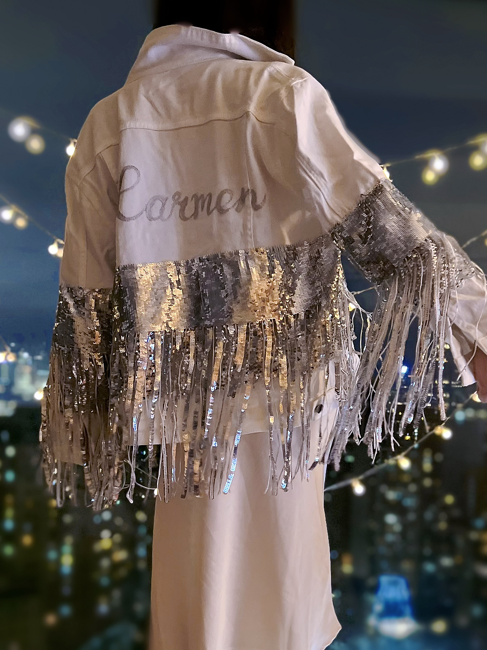Thumbnail: 👰🏻‍♀️Bridal sequin tassel jacket - personalised 