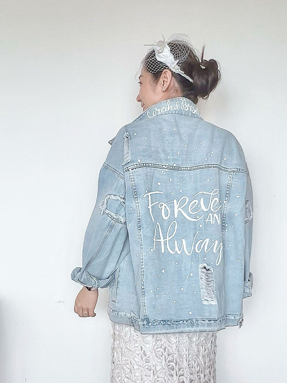 Thumbnail: 👰🏻🤵🏻 {Mr&Mrs}  Forever Always Personalised Denim Jacket