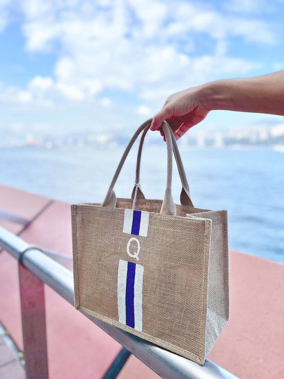 Thumbnail: {Shopping tote} Personalised bag with zip 