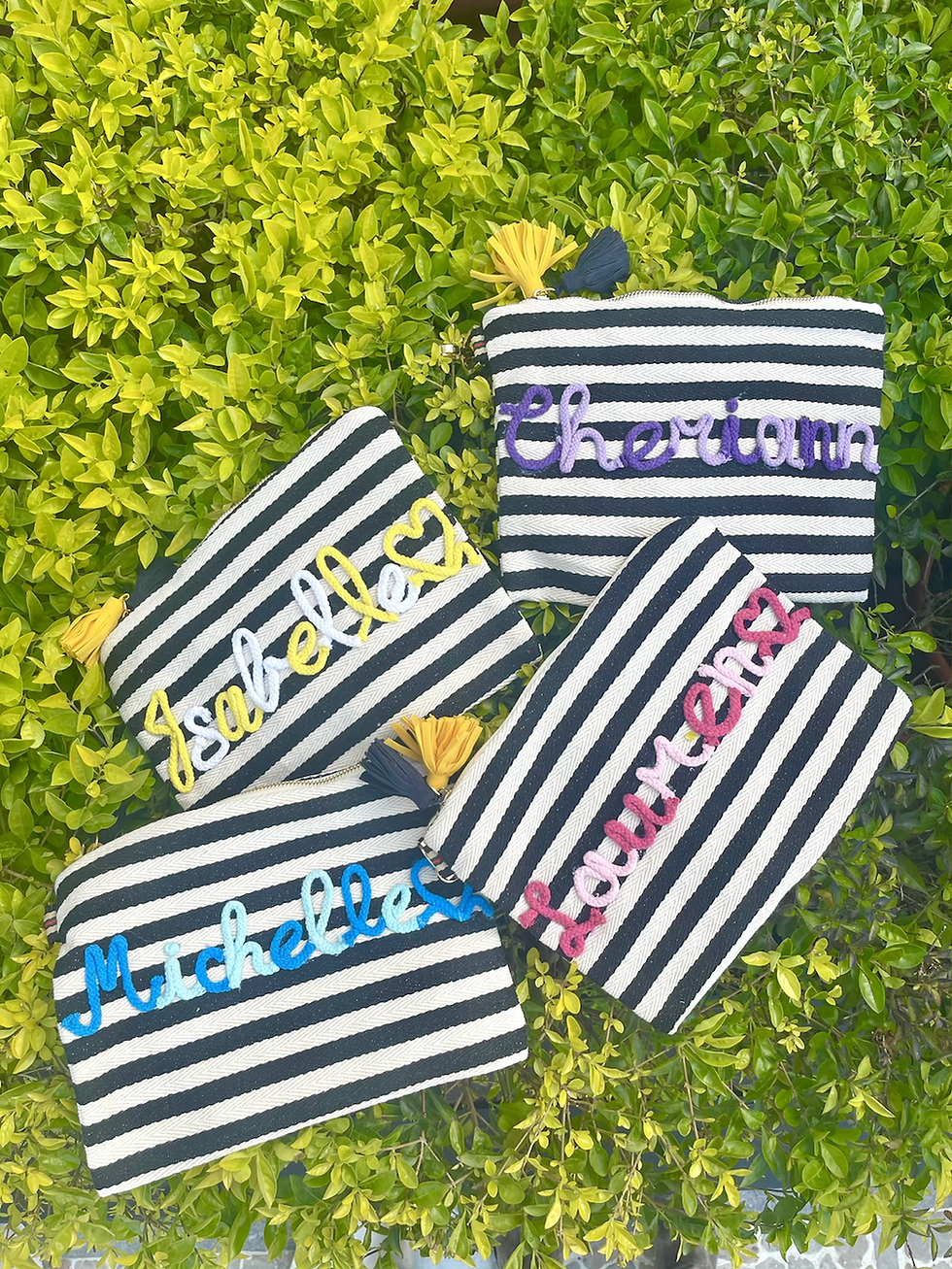 Thumbnail: Personalised name stripes pouch 