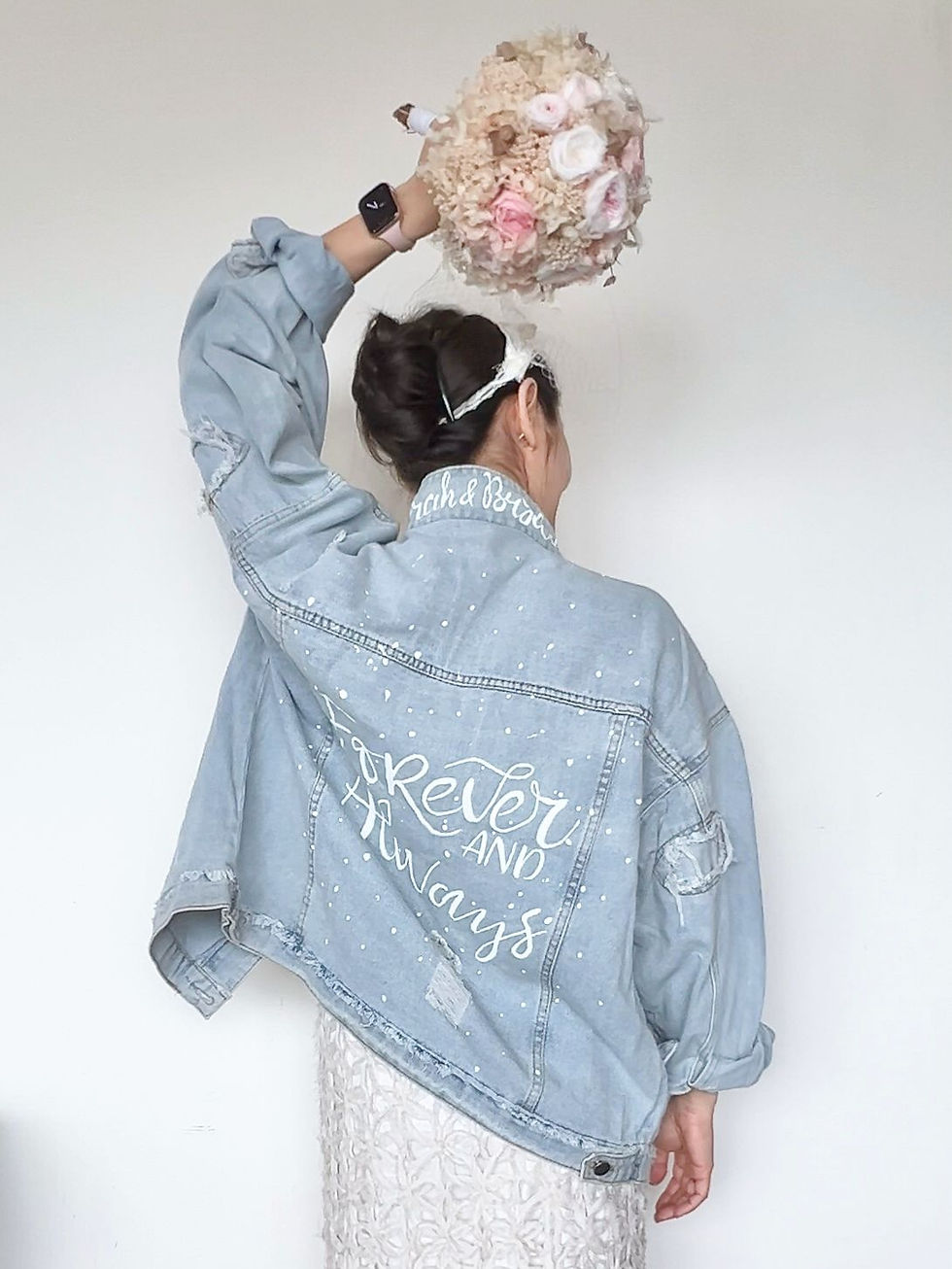 Thumbnail: 👰🏻🤵🏻 {Mr&Mrs}  Forever Always Personalised Denim Jacket
