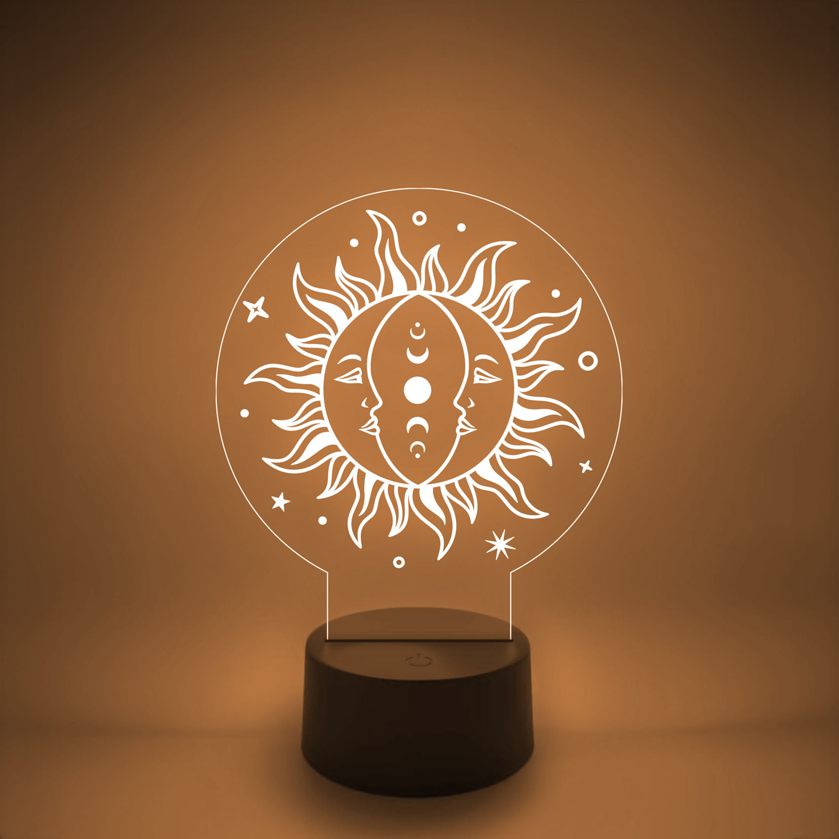 Sun and Moon Phases Celestial Lamp
