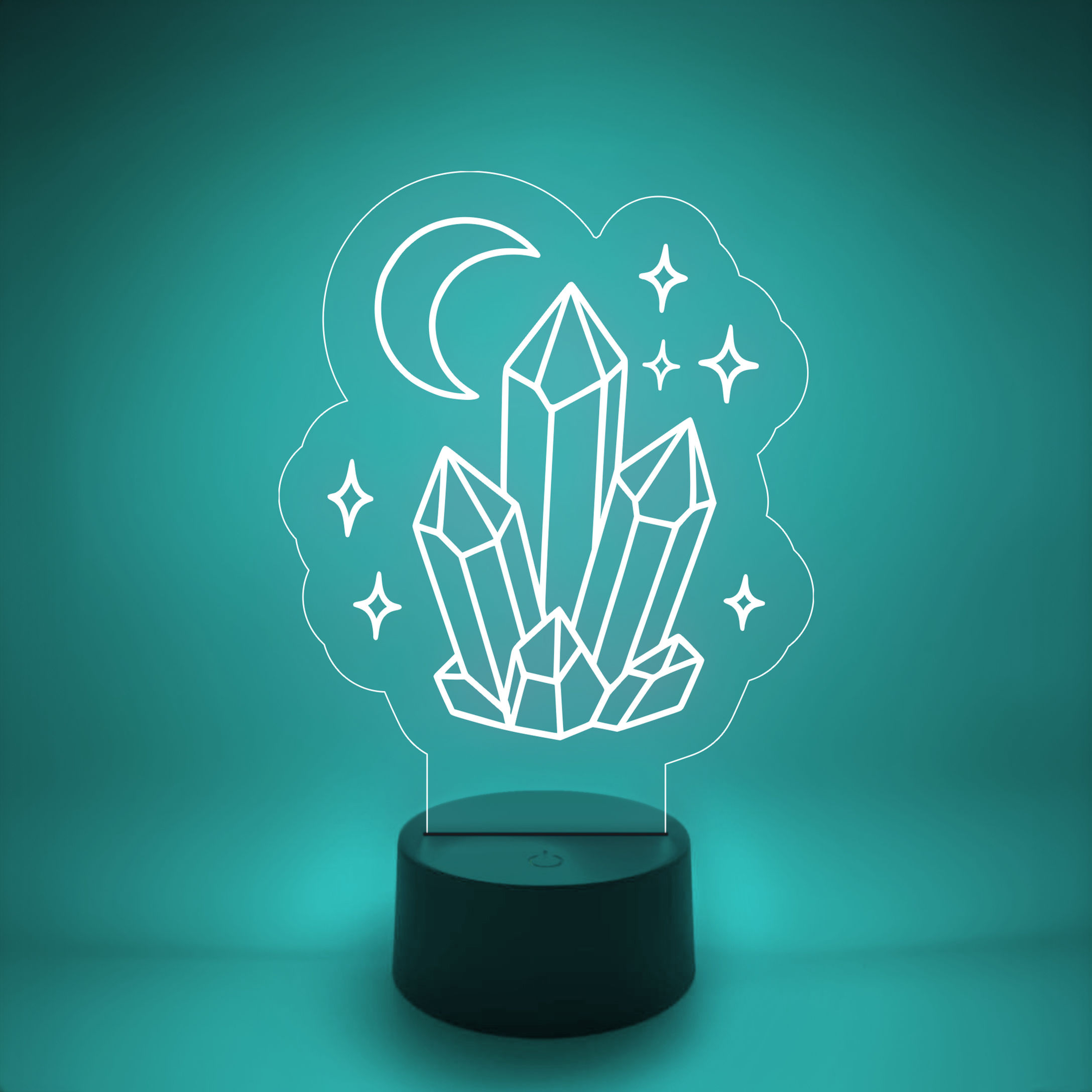 Moonlit Crystals LED Lamp | A Celestial Glow for Spiritual & Witchy Spaces