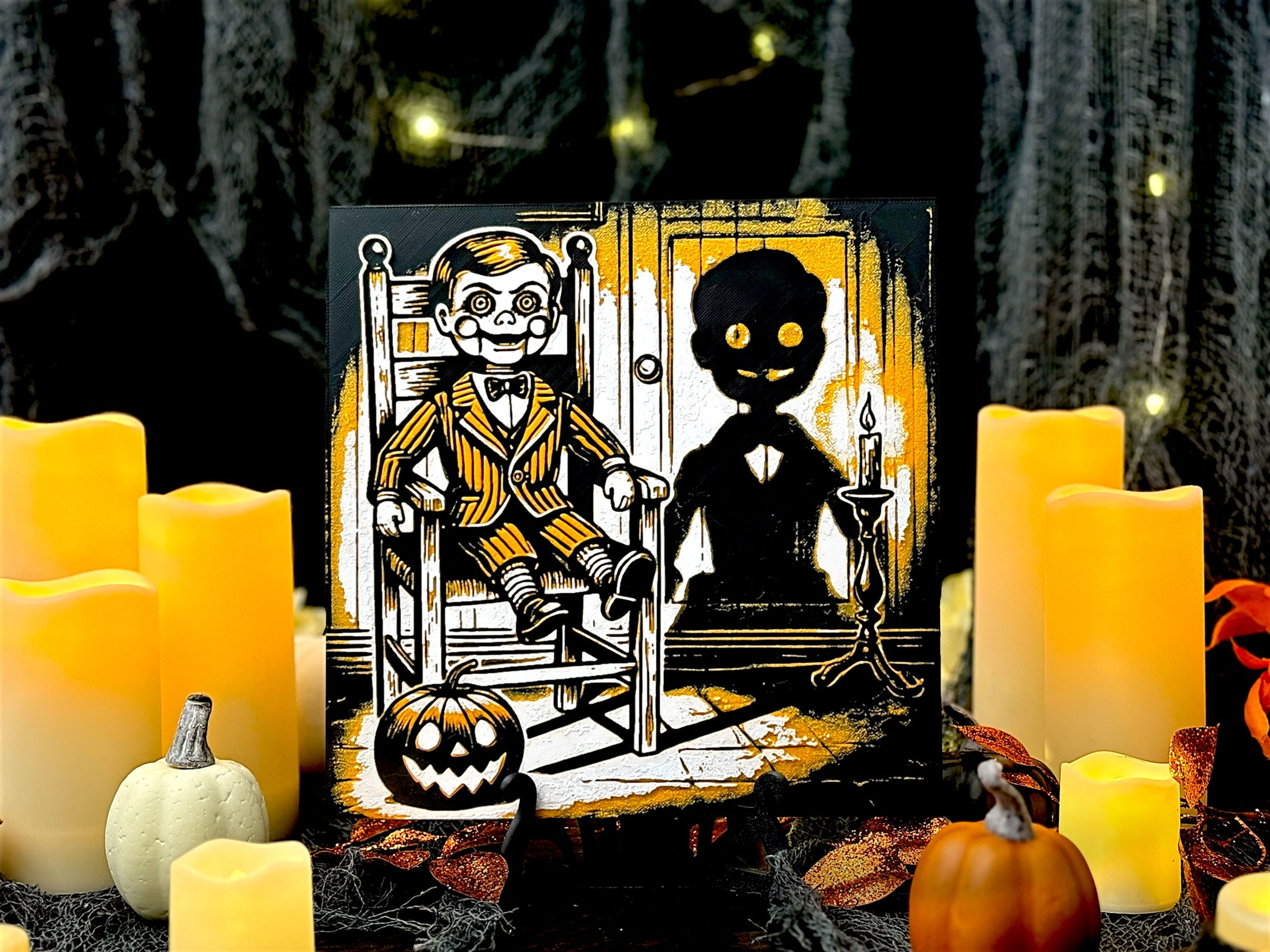 “THE SHADOW KNOWS” – Creepy Puppet Hueforge