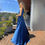 Thumbnail: Satin Gown Evening Dresses Elegant Dresses Slit One Shoulder Sleeve