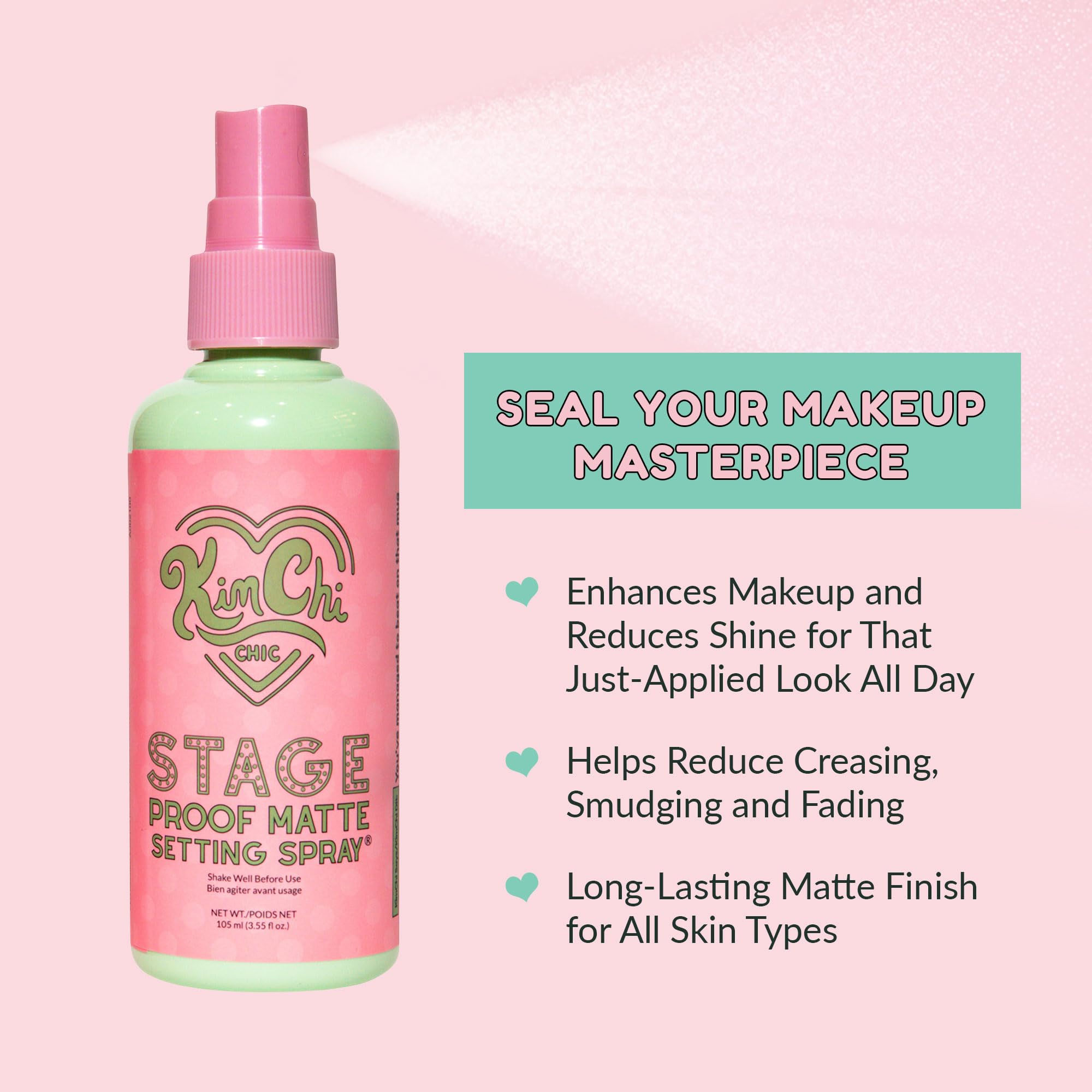 KimChiChic Beauty Stage Proof Matte Setting Spray, Makeup Finishing Mist and ...