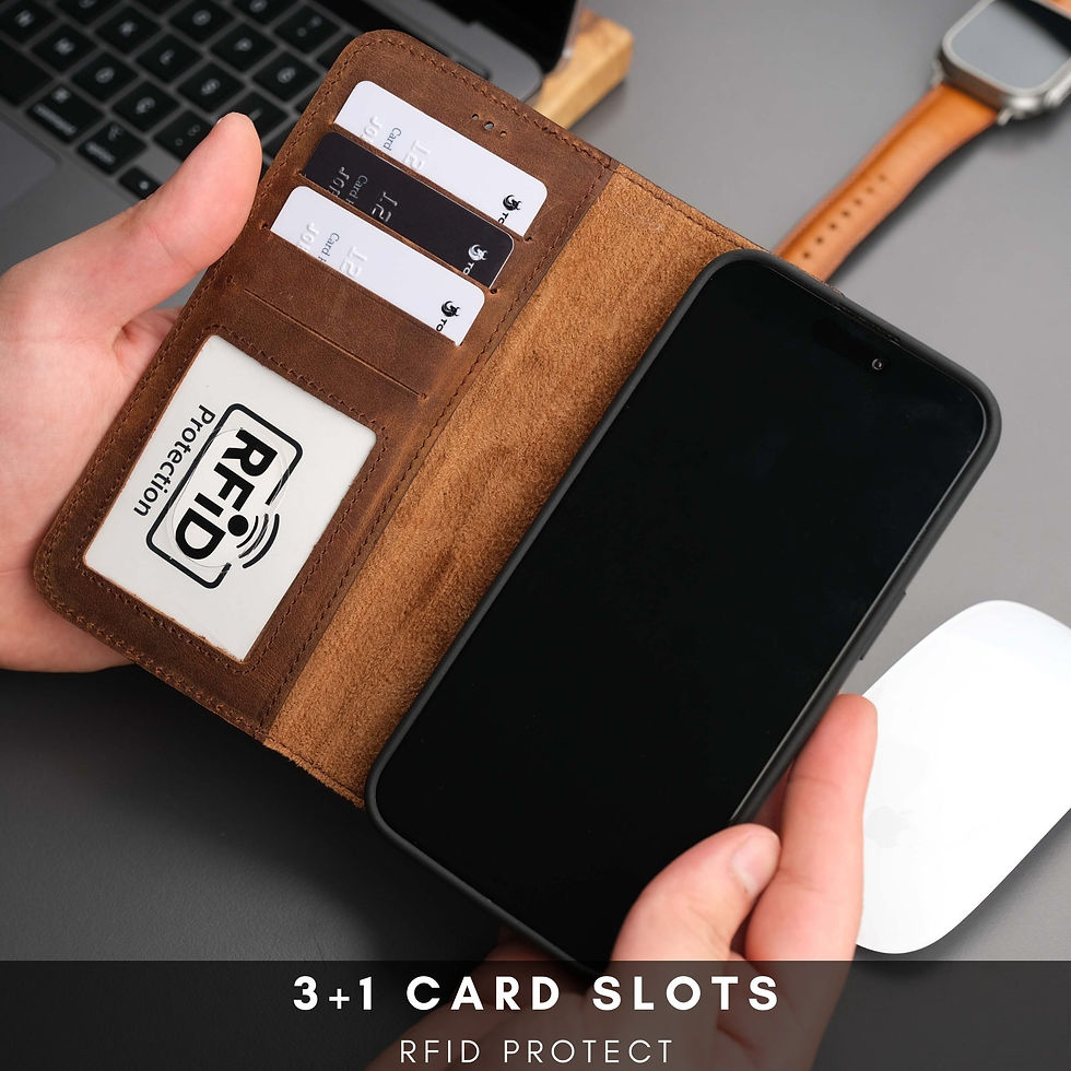 Thumbnail: Casper Leather iPhone 15 Pro Max Wallet Case | Det