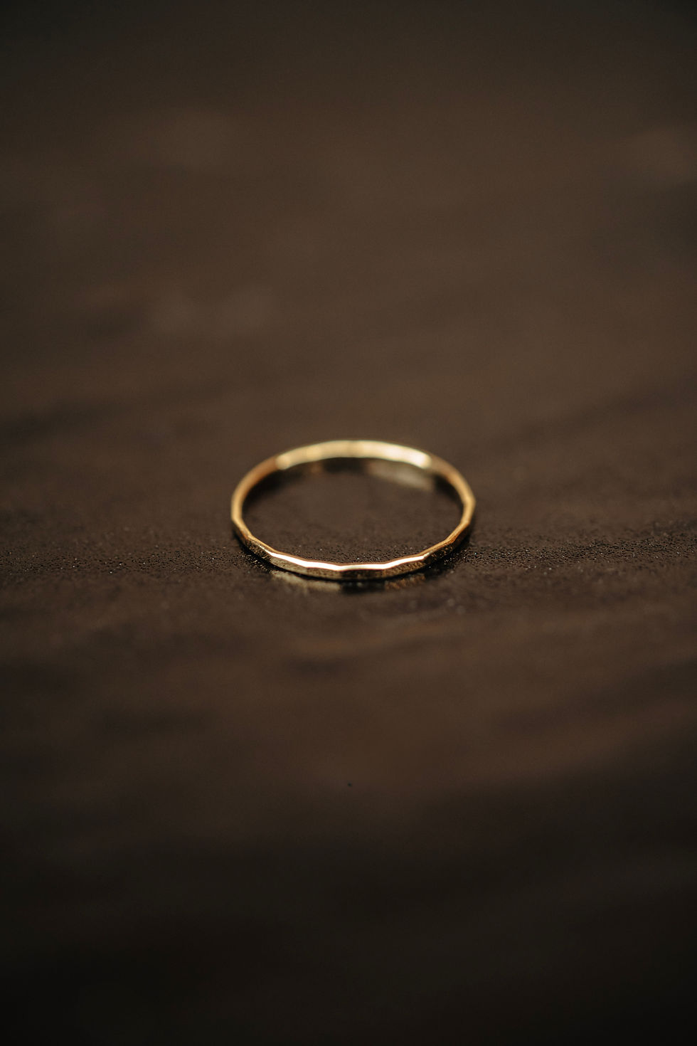 Gold filled hammered stacking ring by Forever Link