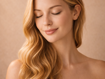 frau mit langen haaren blond