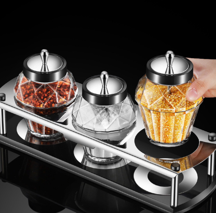 Kitchen Utensils Seasoning Jar with Spoon Cover