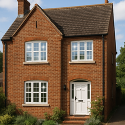 Detached house with clean windows