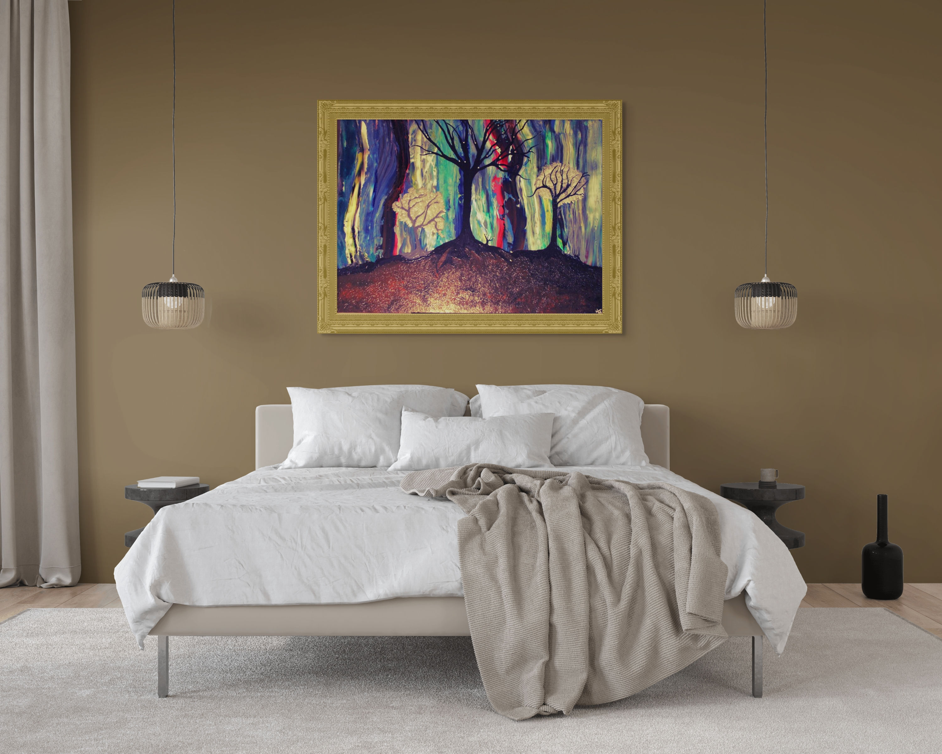 Trees in a Sea of Colors Acrylic Painting